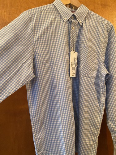 BEN SHERMAN NWT Blue Classic Gingham Check Button Down Shirt Men's Large $85 - Picture 3 of 8