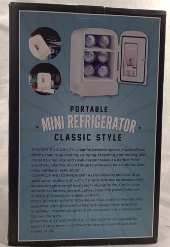 The original fun workshop mini 4L fridge holds up to 6 cans.  - Picture 3 of 6