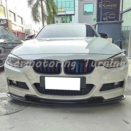 For BMW 3 Series F30 F31 320i M Sport 12-18 Gloss Black Front Bumper Lip Spoiler - Picture 7 of 13