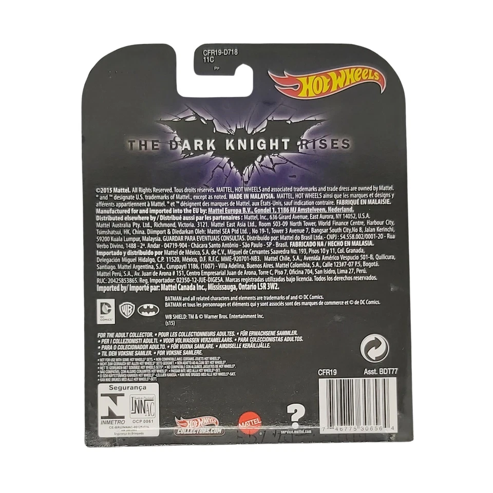 Hot Wheels The Dark Knight Rises The Bat Batman Modellino Aereo 1:64 Die Cast - Immagine 2 di 4