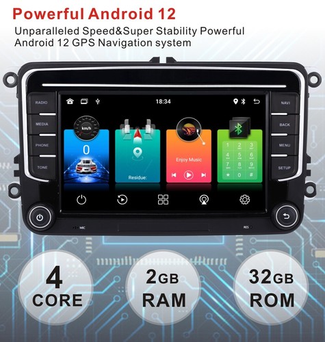 7" Autoradio Android 12 GPS Navi Carplay DAB+ RDS für VW GOLF 5 6 Passat Touran - Bild 2 von 12