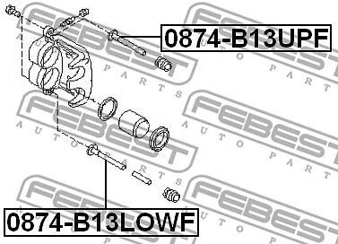 0874-B13UPF FEBEST Guide Bolt, brake caliper for SUBARU - Picture 2 of 2