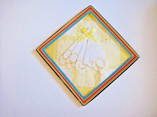 NEW Vintage Ladies Womens Handkerchief SET Lot 2 Hankie Embroidered White Yellow - Picture 12 of 12