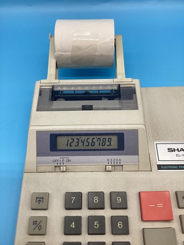 VINTAGE PRINTING CALCULATOR, SHARP EL-1619 ELECTRONIC, GWO, MADE IN JAPAN, 1980? - Photo 12/13