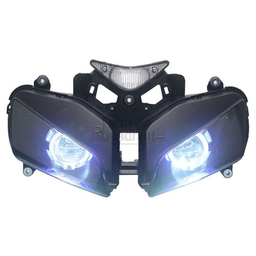 For Honda CBR1000RR 2004-06 Headlight Assembly LED White+Blue Double Angel Eyes - Picture 19 of 24