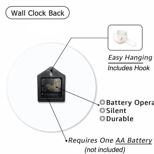 Clock Dogs Wall Clock 10 Inch Silent Non-Ticking Clocks Battery Operated for ... - Picture 4 of 7