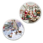 Glass Round Coaster Christmas Tableware / Decoration - Choose Design