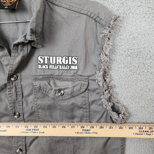 Gilet da motociclista Sturgis Black Hills Rally 2018 grigio denim taglia XL South Dakota - Foto 7 di 9
