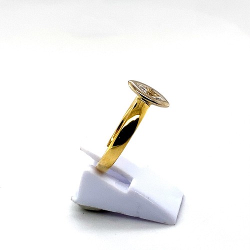 18K 750 Bicolor Gold Solitaire 0,50ct Diamond Ring RG56 Halbkaräter Navette DHL - Bild 10 von 24
