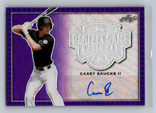 2020 Leaf Perfect Game Autographs Metal Purple Wave Casey Saucke II Auto 6/8
