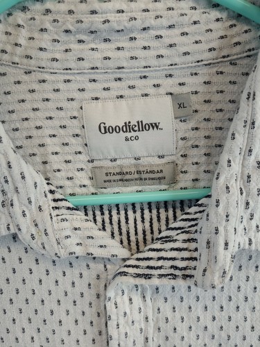 Goodfellow & Co. Mens XL White Dot Short Sleeve Button Up Shirt - Picture 2 of 7