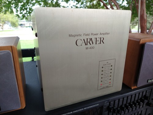 Carver M-400 Amp Cube Magnetic Field Power Amplifier Rare Champagne Gold--Works