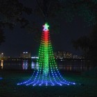 Outdoor Christmas Decor Plug in LED Star String Lights Waterfall Xmas Tree Light