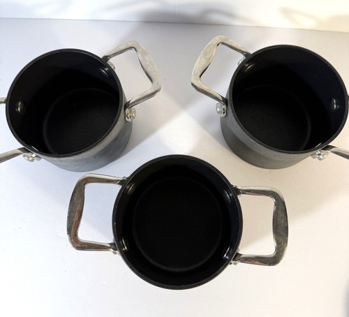 Cooks Essentials Set Of 3 Mini Nonstick Sauce Pans w Stainless Steel Handles 180 - Picture 2 of 8