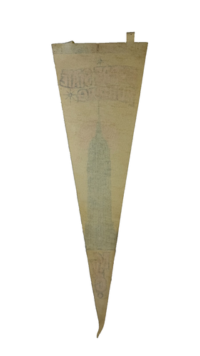Banderín de fieltro vintage Impko NYC Empire State Building decoración retro 25x8 - Imagen 2 de 3