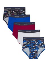 Fruit Of The Loom Boys Print And Solid Fashion Briefs 5 Pack 5p46bps