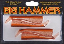 Big Hammer 4in Red Calico Hunter Swimbait Bass Fishing Soft Plastic Lure