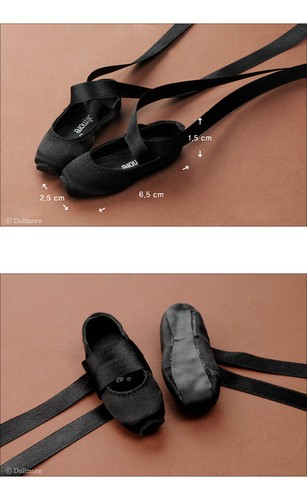Dollmore 1/4 scale MSD ballerina Ballet Kid Doll Size - Chaco Toe Shoes (Black) - Picture 6 of 7