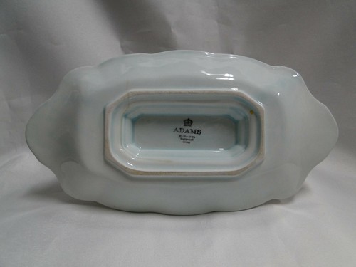 Adams Lowestoft, Celadon, Pink Border: Gravy Boat w/ Underplate, As Is - Picture 11 of 12