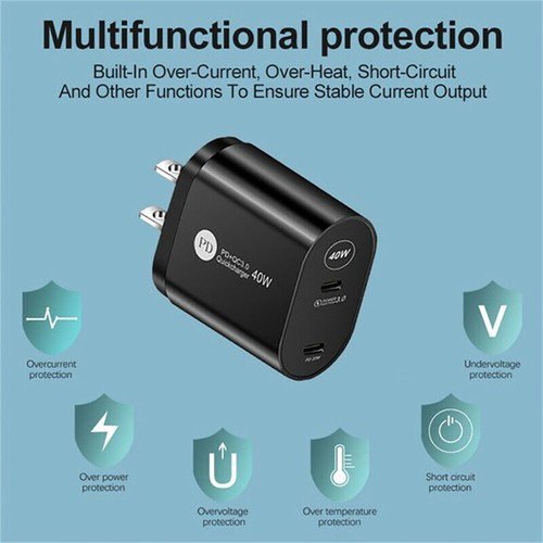 40W USB C Wall Charger Fast Block Type C Charging Cube Brick Box for iPhone 14 - Picture 5 of 9