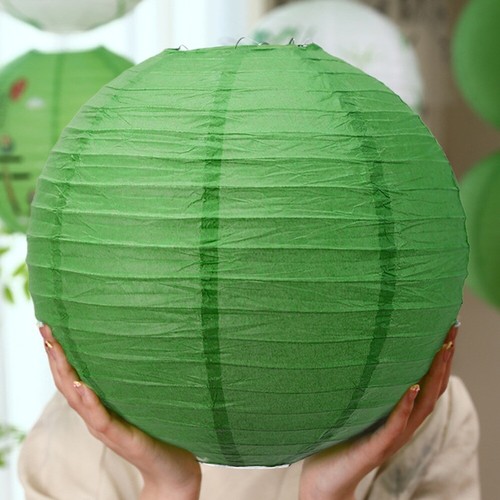 Green Festival Antique Lantern Bamboo Printed Hanging Paper Ball Shopping Mall - Picture 15 of 16