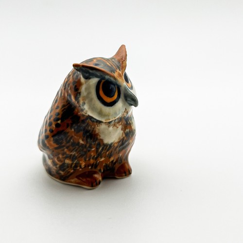 2 braune Eulen Vogel Keramik Tier Figur Statue, Geschenk für Eulenliebhaber - Bild 6 von 6