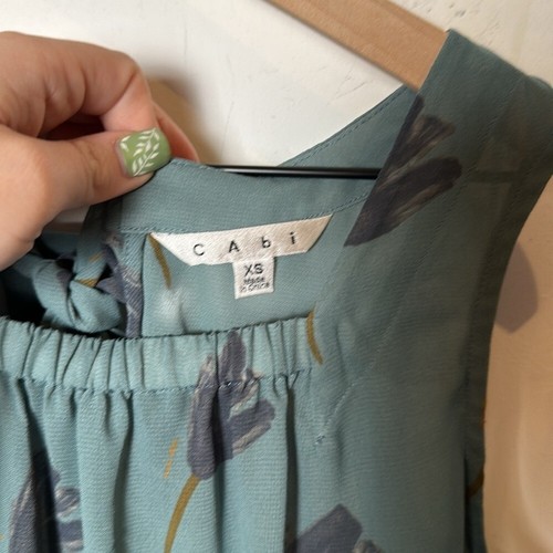 Cabi Damen Tulpe Tunika mit Rücken zum Binden Bluse Top Tanktop transparent Gr. XS - Bild 2 von 8