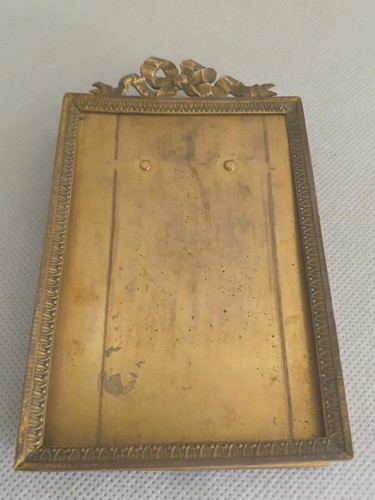 Superbe cadre porte photo rectangle bronze et laiton A décor nœud Napoléon III - Picture 9 of 9