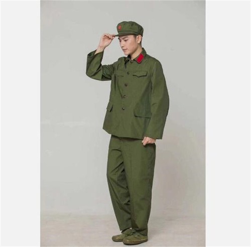 Uniforme homme fille vintage vert Mao cadre officier armée de libération chinoise années 60 - Photo 7/8