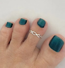Foot Toe Ring Real 925 Silver Adjustable Womens Solid Metal Silver Charm
