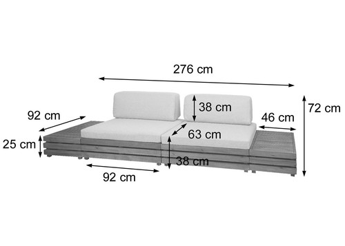 B-Ware Garten-Garnitur MCW-L28, Spun Poly Akazie Holz   Polster hellgrau - Bild 3 von 12
