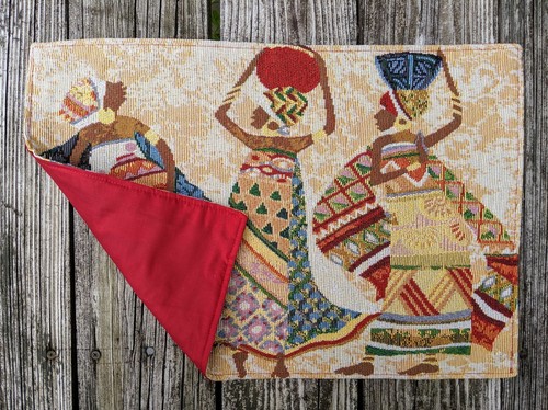 DaDa Bedding Set of 4 Dancing African Women Kwanza Tapestry TableCloth Placemats - Picture 6 of 12