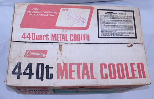 VTG NOS Coleman K-44 Metal Cooler Camping Ice Chest 44qt Green 58-07 1977 USA NY - Picture 12 of 24