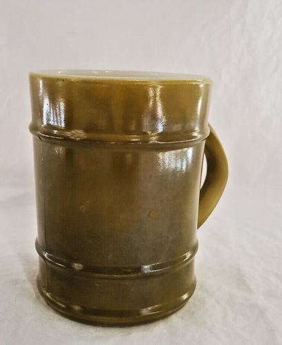 2 Vintage Orange & Green Anchor Hocking Fire King Barrel Tempered Glass Mugs - Picture 4 of 24