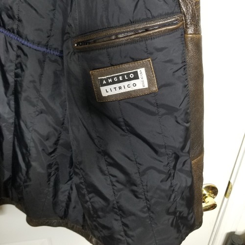 Herren Angelo Litrico Größe L braun Echtleder Reißverschluss Mantel Jacke mit Taschen - Bild 8 von 10