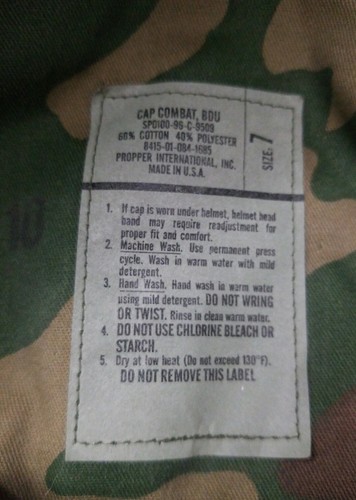 US Military Issue Army Camouflage Cap Combat BDU Cap/ Hat Size 7  - Picture 8 of 12