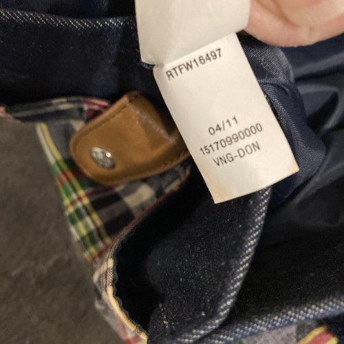 Bass Heritage Collection Handbag Purse Madras Plaid Patchwork Denim Pockets - Picture 13 of 18