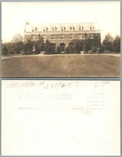 MANSION w/ AUTO VINTAGE REAL PHOTO POSTCARD RPPC