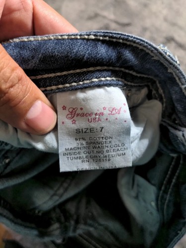 Grace In LA Damen Skinny Jeans Größe 7 Medium Wash - Bild 8 von 11