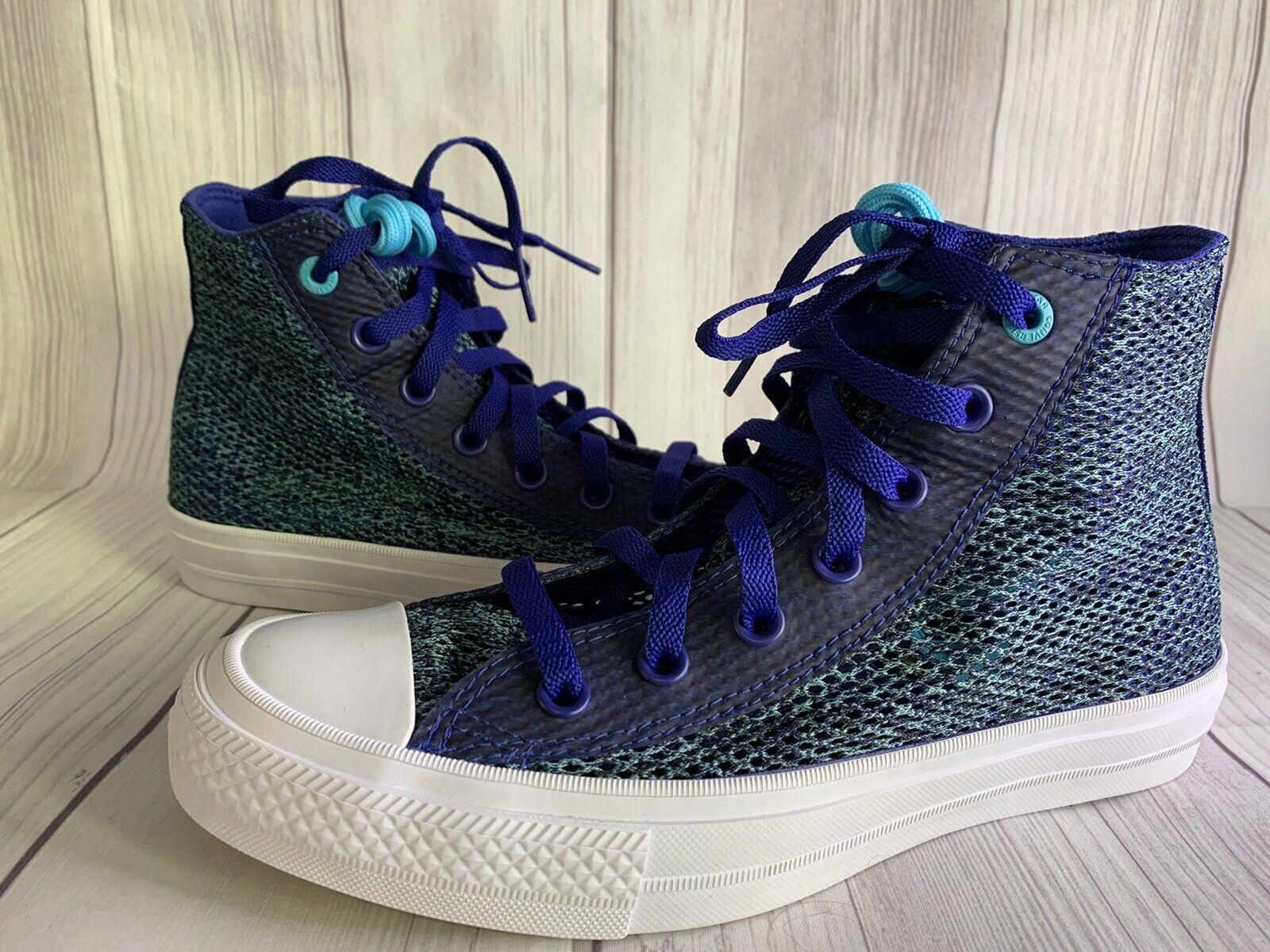 IJver Ontbering ketting Converse Chuck Taylor All Star II 2 Hi Top Open Knit Blue Womens Size 8  155730C | eBay