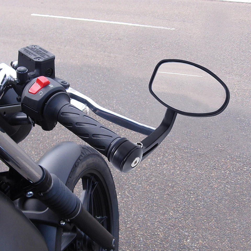 7/8" Motorcycle Handle Bar End Rearview Mirrors Fit For Harley Honda Yamaha BMW — 第 3/4 张图片