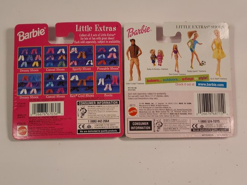 Barbie Little Extras Boots Shoes 4 Piece Set Mattel 1998  New Sealed + 1999 - Picture 2 of 2