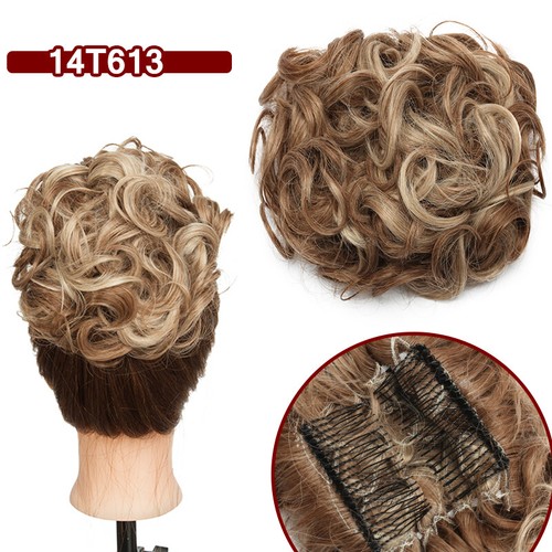 Real Thick Hair Bun Large Comb Clip In Hair Piece as Human Wedding Chignon Updo - Picture 13 of 31