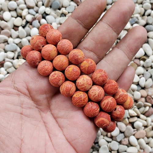 Bracciale Corallo Spugna Rossa Indonesiana Originale 11-12 MM 18 Perline - Foto 2 di 6