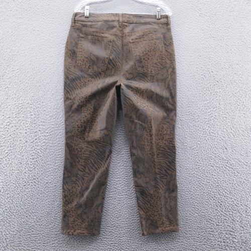 Chicos Women Coated Animal Print Jegging Jean 1 Size 8 Brown Black Stretch Denim - Picture 3 of 14