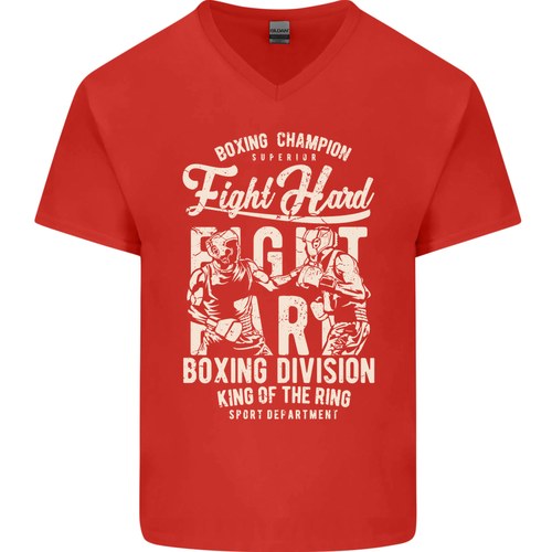 Fight Hard Boxing Boxer MMA Mens V-Neck Cotton T-Shirt - Picture 21 of 31