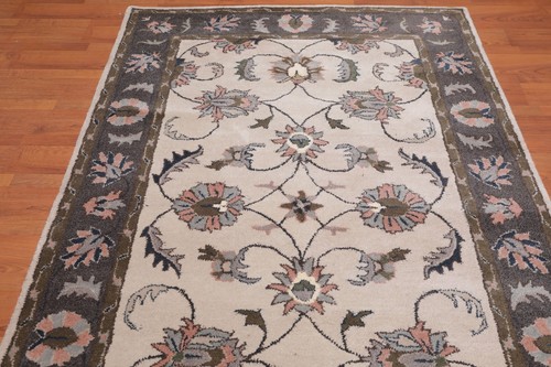 5' x 8' Handgefertigt 100% Wolle Traditionell Orientalisch Vorleger 5x8 Traditionell Beige - Bild 3 von 6