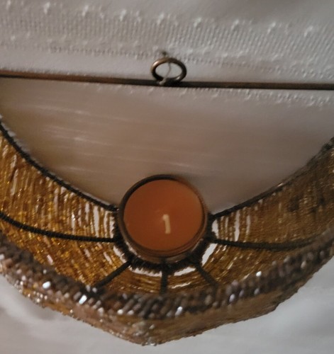 Aplique de pared con velas de luz de té con 2 cuentas 4 1/4" pulgadas de alto x 6 1/4" de ancho - Imagen 8 de 12