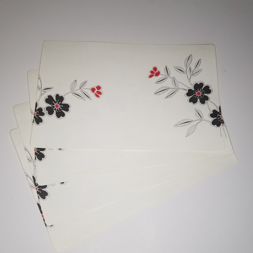 Corelle Coordinates Mandarin Flower Reversible Placemats 17x11" Set of 4 Vinyl - Picture 1 of 3