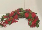 Christmas Decoration Poinsettia Berries Pinecone 14 X16X 6" Half Moon Wreath #37